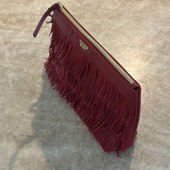 VICTORIAS SECRET Red Fringe Clutch Bag NWT - Picture 7 of 7